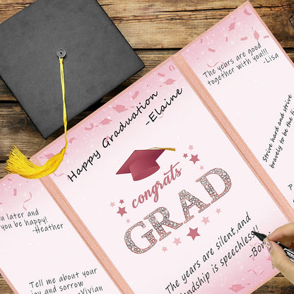 Vlipoeasn 2026 Graduation Guest Book Alternative, Black Gold Class of 2026 Graduation Party Decorations, Graduation Signature Book for 2026 College High School, Unique Graduation Gifts for Friends