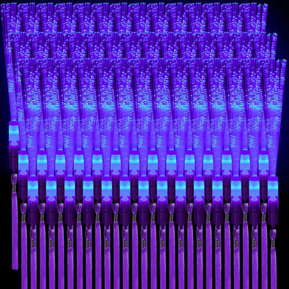 Skylety 36 Pcs Fiber Optic Wand, LED Fiber Optic Wand with 3 Light Modes, Glow Fibers Optics Sticks for Wedding Neon Party, New Year Party Favors, Bar Dj, Valentine's Day(Bright Color)