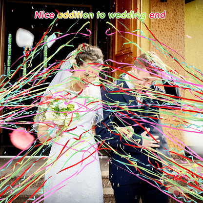 Sratte 100 Pcs Hand Throw Streamers with Colorful Ribbon No Mess Confetti Crackers for Halloween, Wedding, Party, Graduation, Birthday, Celebration