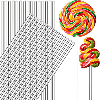 Zopeal 200 Pcs Acrylic Lollipop Sticks Clear Cake Pops Rods Cake Topper Candy Cupcake Treat Stick for Wedding Chocolate Cookie Dessert Handmade DIY Crafts Party Decor Gardening(6 x 0.12 Inches,Clear)