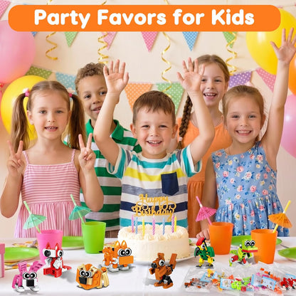 30PCS Mini Animal Building Blocks Summer Party Favors for Kids 4-8 8-12 Birthday Goodie Bags Stuffers Classroom Treasure Box Carnival Prizes Small Toys Bulk Pinata Fillers Return Gifts for Girl Boy
