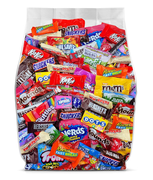 Assorted Chocolate and Candy Variety Pack Bulk - 2lb Bulk Candy Individually Wrapped - Assorted Candy for Pinata Stuffers, Party Favors, Goodie Bags and Office Snacks - 2 Pound Bag of Candy