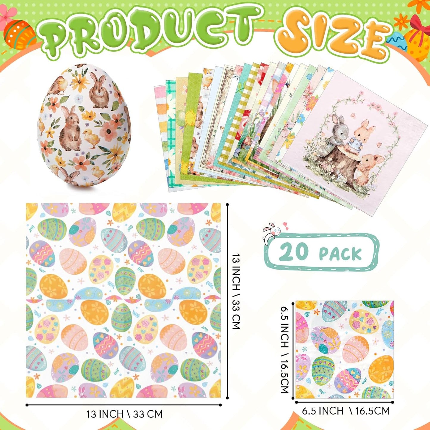 Crtiin 20 Pack Decoupage Napkins Floral Napkins Flower Cocktail Paper Decorative Toilet for Valentine's Day Birthday Party Beautiful Gorgeous, 20 Styles Each 6.5 Inches(Style 1)