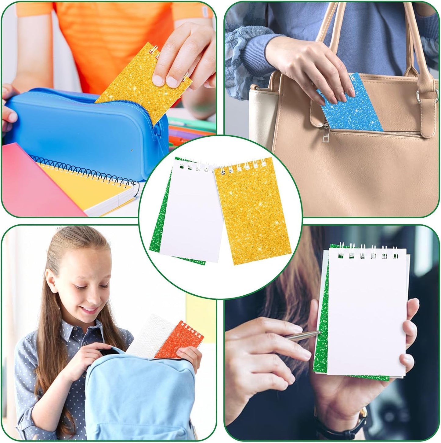 24 Pcs Mini Notebook Party Favor Small Pocket Notebook Colorful Shiny Cover Notebooks Small Spiral Notepad Memo Note Pads for Work Home Office School Classroom Supplies