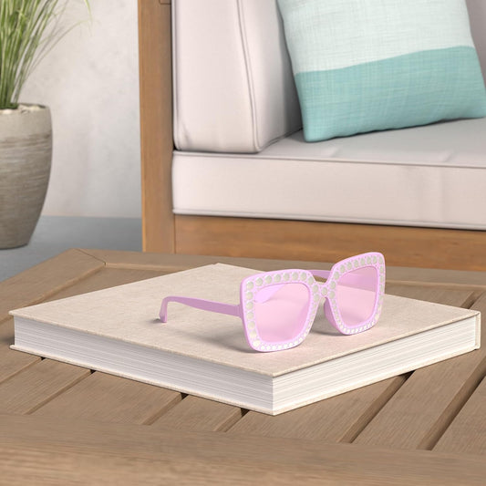 9 Pairs Rhinestone Oversized Square Sunglasses for Women Sparkling Bling Crystal Sunglasses AC Frame Glasses for Women
