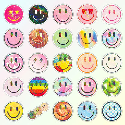 50PCS Smiling Stickers, Cute Water Bottle Stickers for Kids, for Teaching Rewards, Notebooks, Stationery, Luggage, Cartoon PVC Happy Stickers