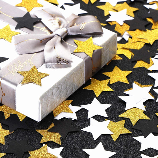300pcs Navy Blue White Silver Confetti,Glitter Paper decor Twinkle Little Star Table Confetti,Birthday Graduation 2024 Fathers Day Wedding Baby Shower Party Decorations Circle Dots Lasting Surprise
