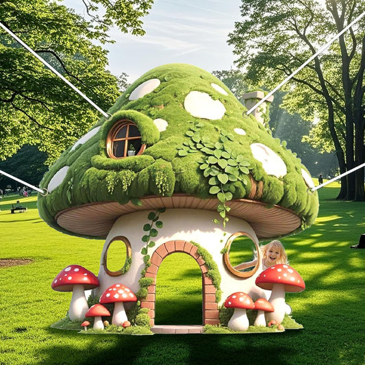 Green Mushroom Shape Photo Props Selfie Frame Party Decorations Photo Props for Photos Booth Backdrop Mushroom Fairy Banner for Forest Woodland Jungle Birthday Baby Shower Decorations Supplies Decor