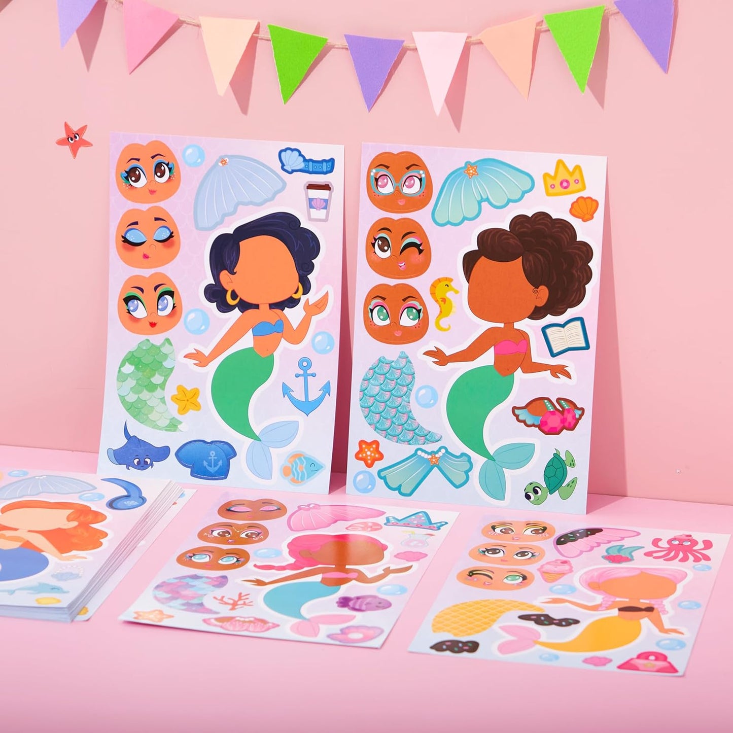 JOYIN 36 Sheets 9"x6" Make a face Stickers for Kids, Make Your Own Animal Stickers with Unicorn, Dinosaur, Sea and Safari Animals, Crafts Birthday Party Favors, Goodie Bags Classroom Activities
