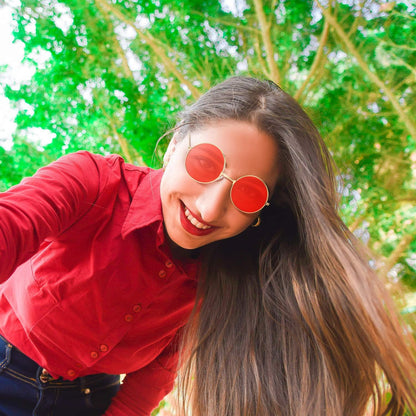 16 Pairs 60s 70s Hippie Circle Glasses Colorful Glasses for Women Men Costume Party Favor(Rainbow Color Set)