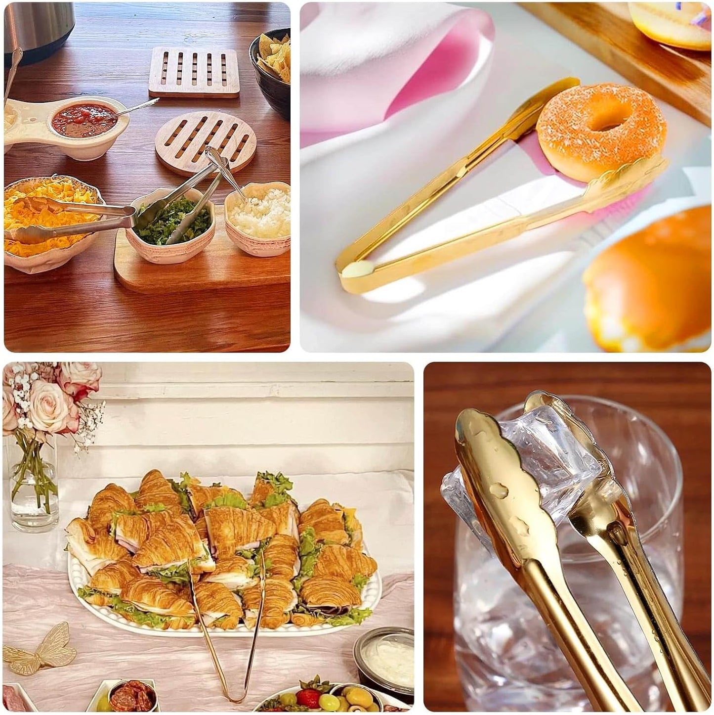 Efavormart 3-Pack 12" Clear Plastic Serving Tongs, Heavy-Duty Disposable Food Tongs for Catering, Buffets, Salads, and Party Events