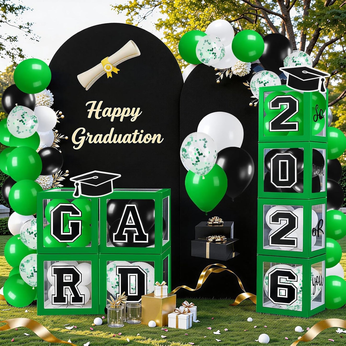 Graduation Decorations 2026 Graduation Party Decorations Set of 4 Boxes with 129pcs Balloons Arch Garland Kit Party Supplies for Any Grades Blue