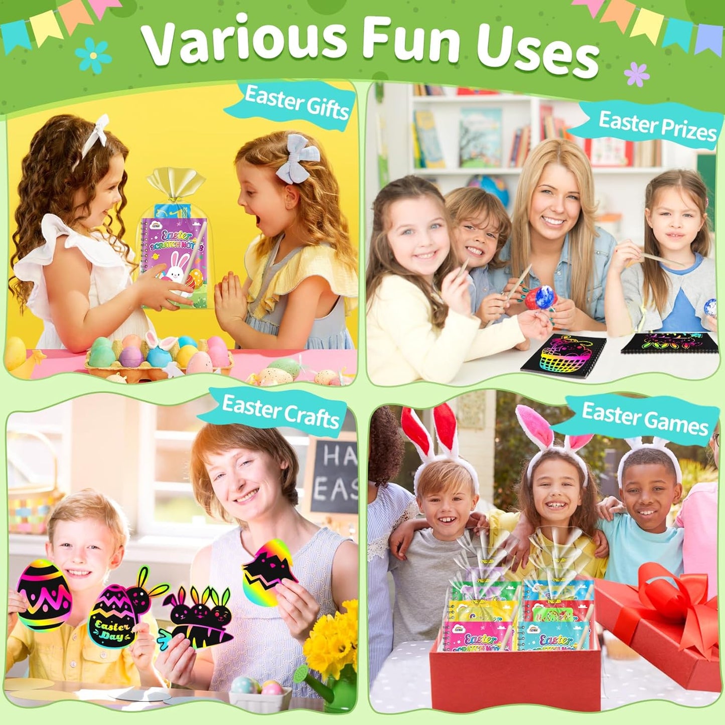 ZMLM 24 Pack Scratch Art Party Favors: Birthday Party Favors for Kids 4-8, Bulk Rainbow Scratch Notebook Paper Pads, Goodie Bags Stuffers Girls Boys Classroom Gifts Crafts Toys
