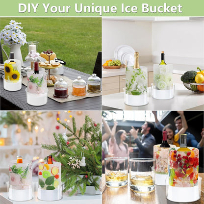 Ice Mold Wine Bottle Chiller,DIY Acrylic Ice Bucket for Cocktail Bar Party Wedding Festival Halloween Chirstmas Holiday Champagne Wine Whisky Beer Drink for Any Theme or Season,1 Pack