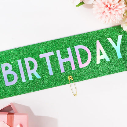 It's My Birthday Sash Black Glitter Sash with Hot Pink Foil Happy Birthday Decorations for Women Girls Men Boys Black Party Decorations