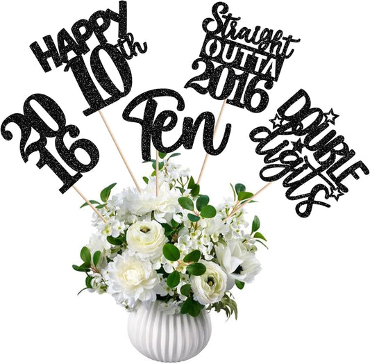 15 PCS 50th Birthday Centerpiece Sticks Fifty Happy 50th Straight Outta 1976 Table Flower Centerpieces Sticks Cheers to 50 Floral Decorations for 50th Birthday Party Centerpieces Supplies Black