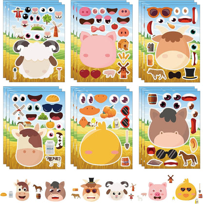 24 Sheets Cupcake Make a Face Sticker Sheets for Kids Todders Activities, Make Your Own Stickers for Kids Birthday Party Favor Supplies Craft