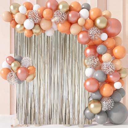 Voircoloria 3 Pack 3.3x8.2 Feet Gold Foil Fringe Backdrop Curtains, Tinsel Streamers, Fringe Backdrop for 2025 New Years Eve, Graduation, Birthday, Baby Shower, Gender Reveal, Disco Party - Colors B