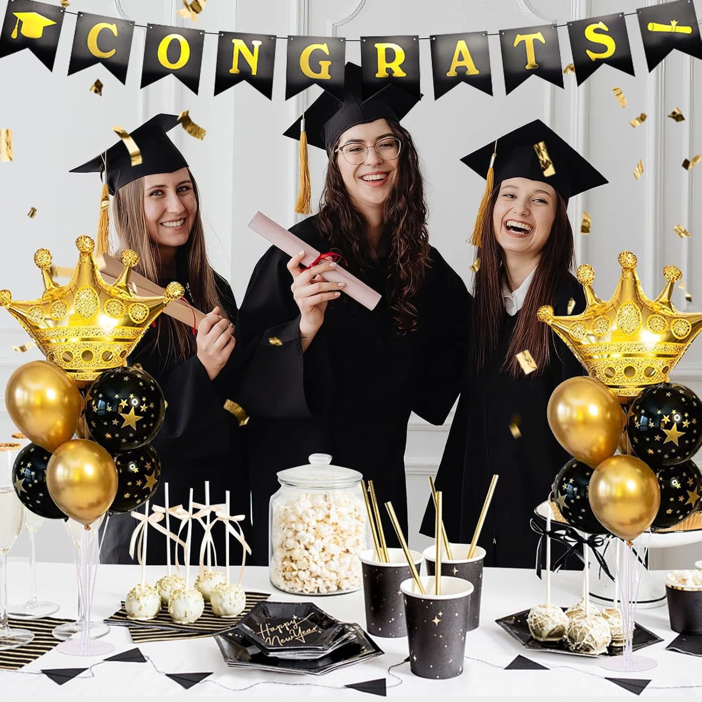 Balloon Stand Kit For Table - 4 Sets Balloon Sticks with Base For Birthday Graduation Party Decorations