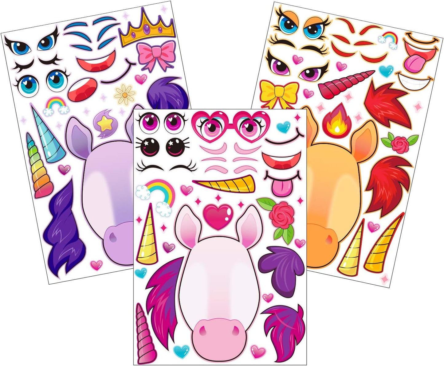 JOYIN 36 Sheets 9"x6" Make a face Stickers for Kids, Make Your Own Animal Stickers with Unicorn, Dinosaur, Sea and Safari Animals, Crafts Birthday Party Favors, Goodie Bags Classroom Activities