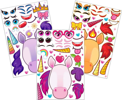 JOYIN 36 Sheets 9"x6" Make a face Stickers for Kids, Make Your Own Animal Stickers with Unicorn, Dinosaur, Sea and Safari Animals, Crafts Birthday Party Favors, Goodie Bags Classroom Activities