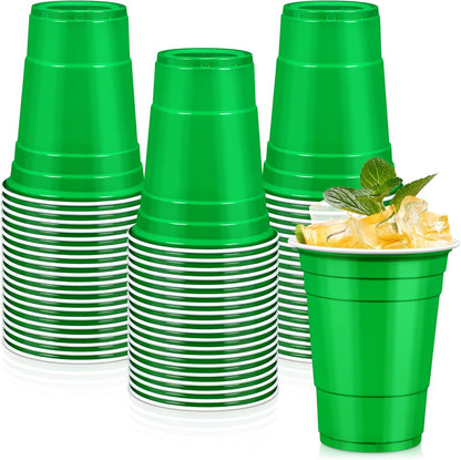 LANLISA 50 Gold Plastic Cups, 16 oz Disposable Cups, Drinking Cups For Birthday Party Supplies, Graduation, Thanksgiving Decorations, Harvest, Fall, New Years