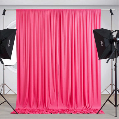 10 ft x 10 ft Wrinkle Free White Backdrop Curtains for Wedding Parties, Polyester Photography Backdrop Drapes for Birthday Parties Stage Backdrop Stand, 2 Panels 5x10FT Background Curtains
