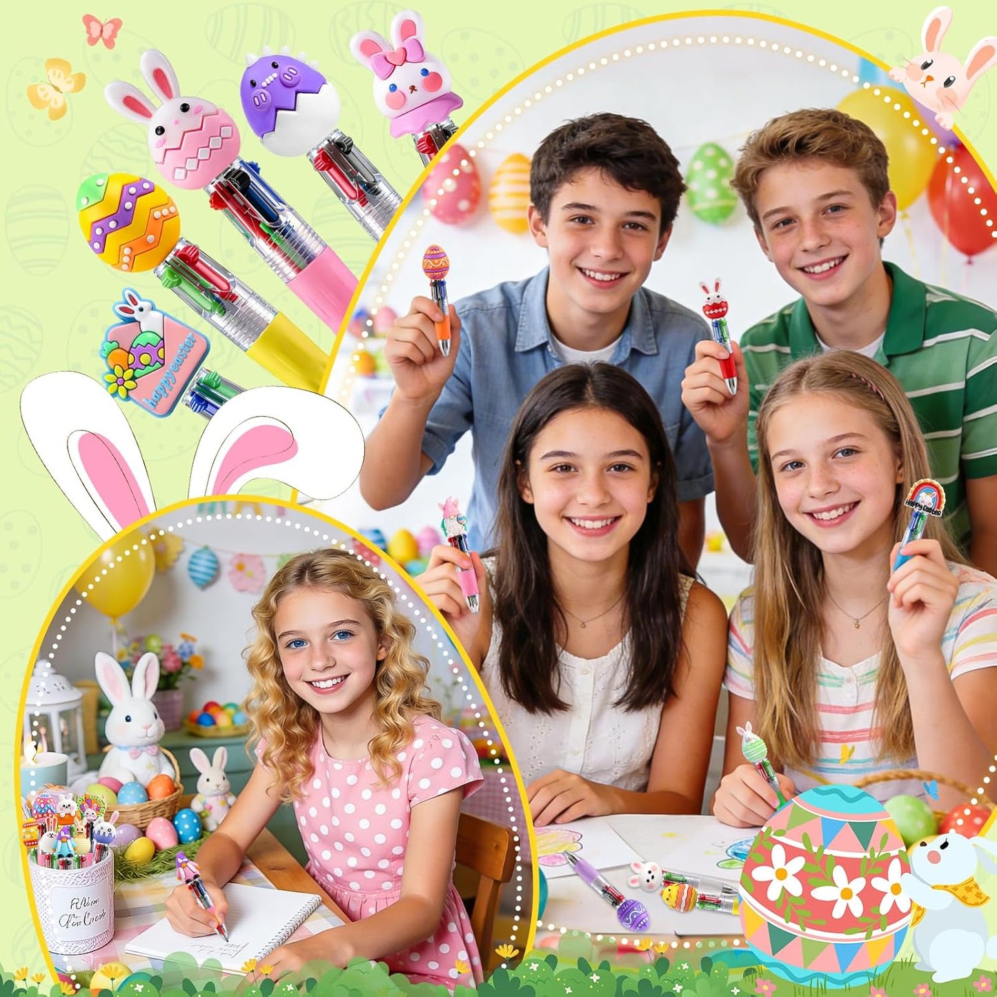 CZWZ 20Pcs Mini Multicolor Pens in One 4-in-1 Cute Pens Bulk for Kids, Fun Kawaii Ballpoint Pens for Birthdays and Children's Party Favors Gifts Teacher School Supplies