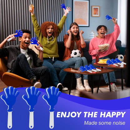 48 Pack Hand Clappers 7.5 Inch Noisemakers Bulk for Team Sports School Events Party Favors(Blue and White)