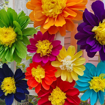 Crepe Paper Flower for Wall Decor Girls Birthday Party Backdrop Baby Shower Nursery Room Decoration Pack of 9 (Pastel)