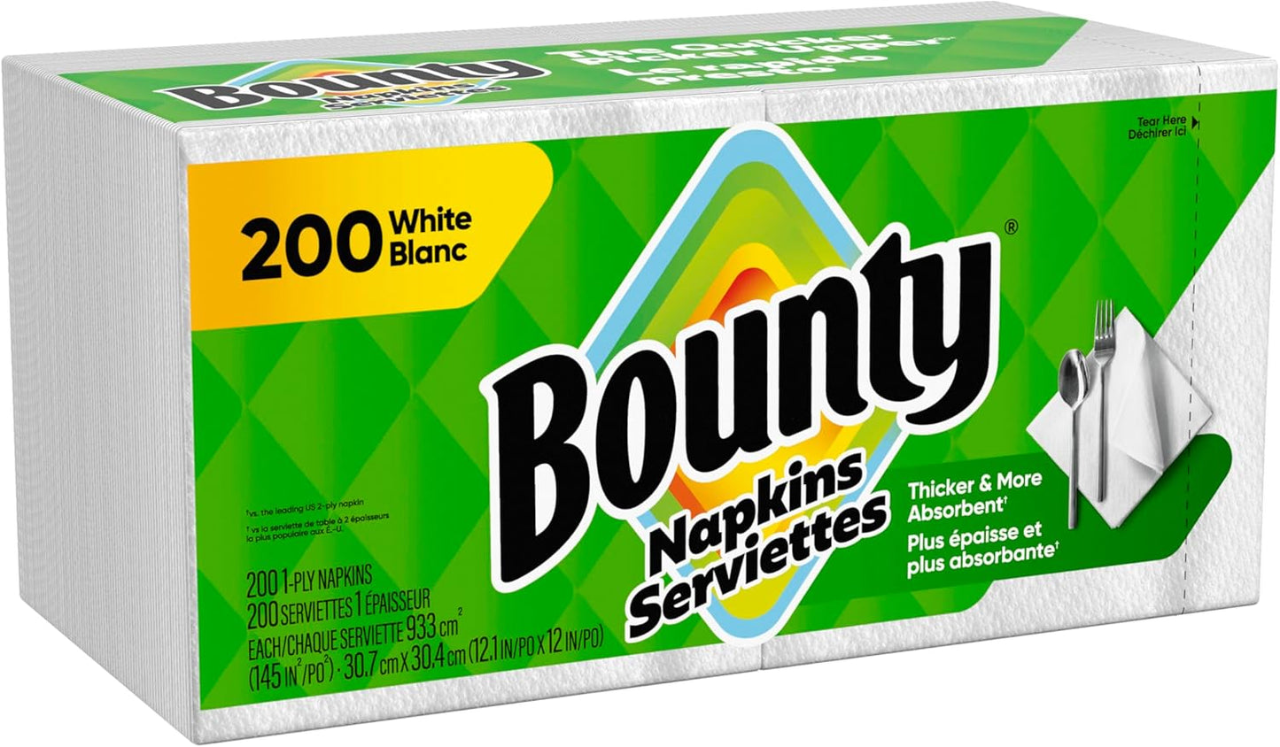 Bounty Paper Napkins, White, 400 Count
