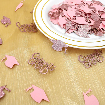 200PC Gold Graduation Confetti Class of 2026 Congrats Grad Confetti for Table Grad Cap Scatters for Graduation party decorations 2026