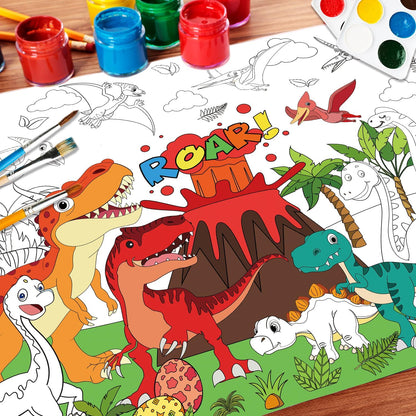 43.3x31.5 Summer Coloring Poster with Picture, Giant Cute Painting Poster, Large Coloring Tablecloth for Classroom Home Birthday Party Supplies Favor