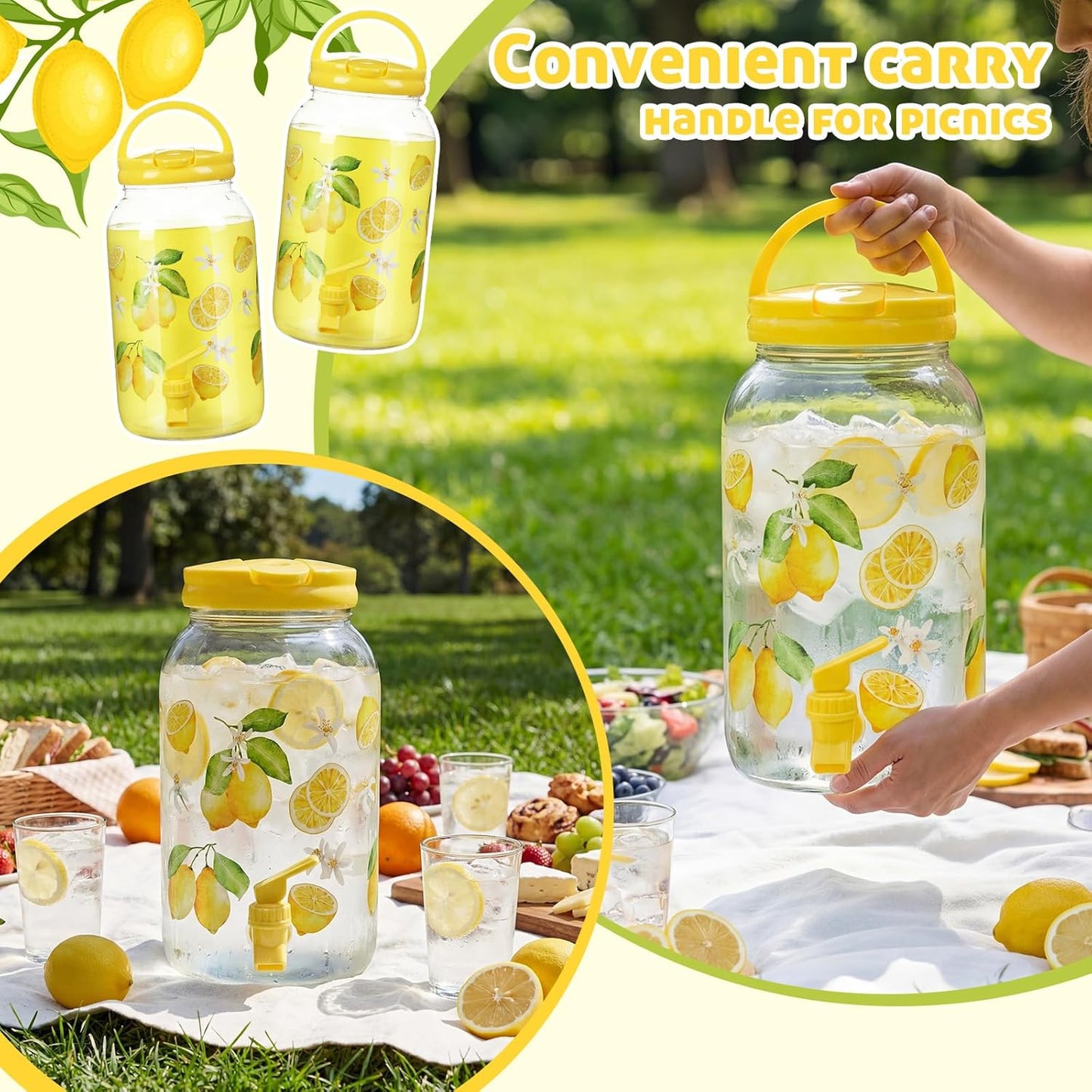 Havawish 2 Pcs 1 Gallon Plastic Beverage Dispenser with Spigot Clear Summer Kitchen Fridge Drink Dispenser for Parties Lemonade Juice Tea Beer Cold Water (Red,Cylinder)