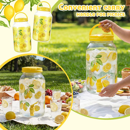 Havawish 2 Pcs 1 Gallon Plastic Beverage Dispenser with Spigot Clear Summer Kitchen Fridge Drink Dispenser for Parties Lemonade Juice Tea Beer Cold Water (Red,Cylinder)