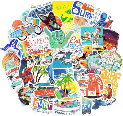 QTL Neon Stickers for Teens & Students Prizes, Waterproof Vinyl Party Favor Stickers, School Rewards, Water Bottle and Laptop, 50PCS - Colors A