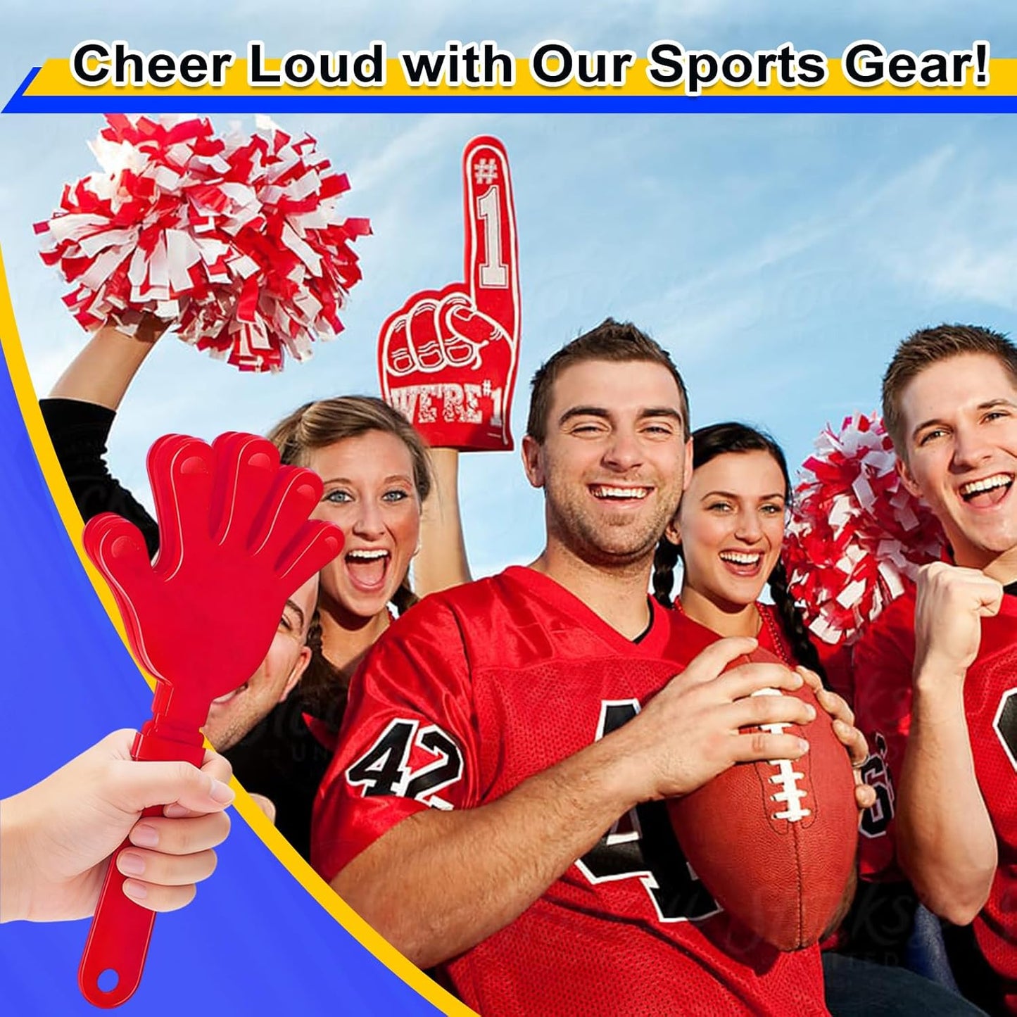 8PCS Hand Clappers 7.5 Inch Clapping Noisemakers Plastic Noise Makers Mini Hand Soundboard Party Favors Noise Maker Clacker for Birthdays Games Ball Dance Football Sporting Events Cheers Supplies