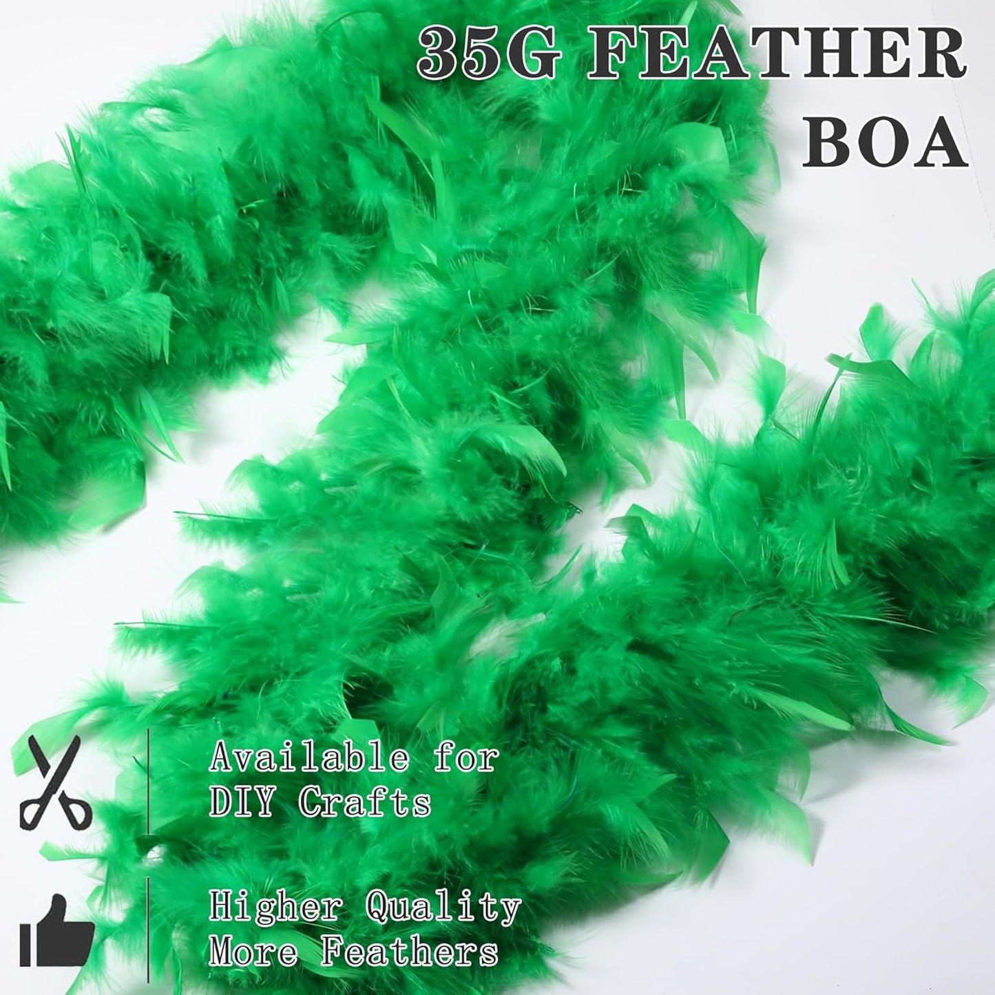 SOGUGOM Red 35g Feather Boas - 2 Yards Boa Feathers for Party, Wedding, Centerpieces, Concert, Costume and Christmas Tree(Red)