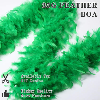 SOGUGOM Red 35g Feather Boas - 2 Yards Boa Feathers for Party, Wedding, Centerpieces, Concert, Costume and Christmas Tree(Red)