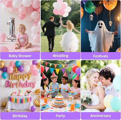 Balloon Pump Electric Balloon Pump Air Balloon Pump Balloon Blower Machine Portable Long Animal Blower Machine Blue/Orange/Pink/Purple Electric Balloon Pump Inflator for Party/Wedding/Birthday Decor