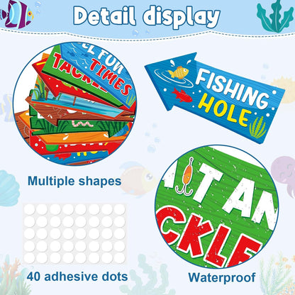 20 Pcs Luau Party Decorations Welcome Sign Summer Hawaiian Directional Signs Tropical Hawaiian Themed Birthday Decorations Luau Tiki Party Supplies with 2 Sheet Letter Stickers