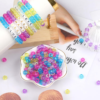 1000Pcs Glow in The Dark Pony Beads 9mm Plastic Kandi Beads Bulk for Friendship Bracelet Necklace Craft Jewelry Making Beads for Hair Braids 9 Color