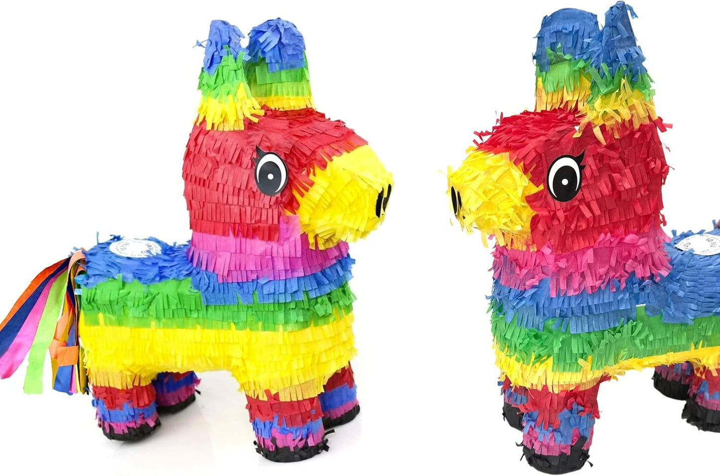 GIFTEXPRESS 16" Rainbow Donkey Pinata- Benito the Donkey - with Full-Size 33" Pinata Stick and Blindfold- Mexican Theme Party Decoration for Birthdays, Fiestas & Cinco de Mayo - Kids Party Favors