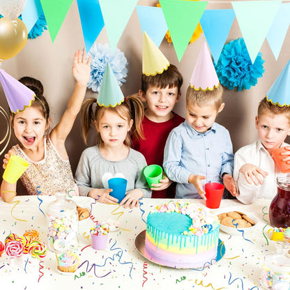 CANREVEL 24 PCS Pastel Party Hats for Adults, Pastel Party Decorations, Party Headwear for Birthday|Celebration|Party Supplies, Macaron Cone Hats for Women Men