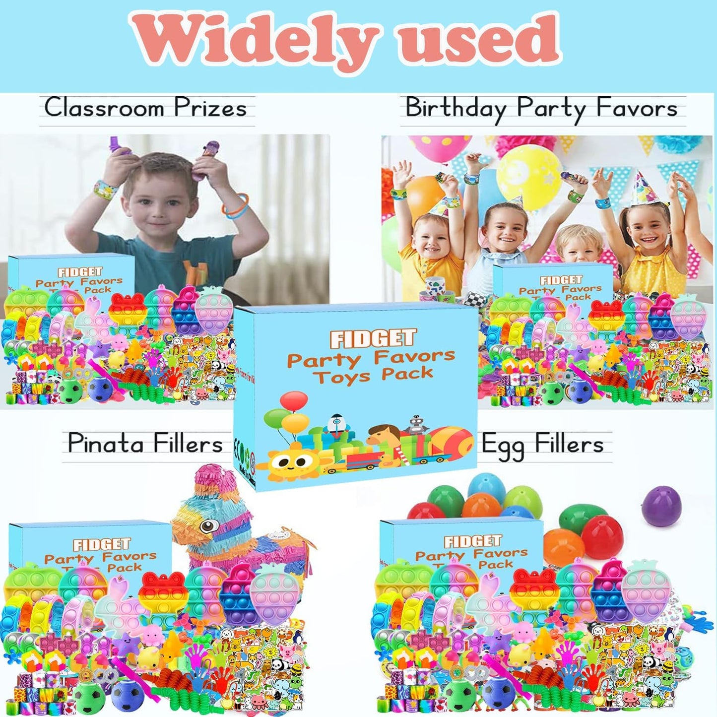 120 Pcs Fidget Toys Party Favors for Kids, Stress Relief Sensory Toys for Anxiety Autism ADHD, Treasure Box Toys for Classroom Prizes, Goodie Bag Stuffers Pinata Fillers