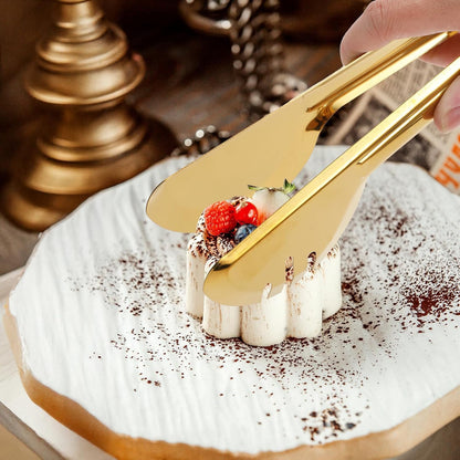 4 Pcs Large Serving Spoon Set, Silver Stainless Steel Kitchen Tongs Slotted Spoons Shovels for Buffet Parties Wedding Dinner