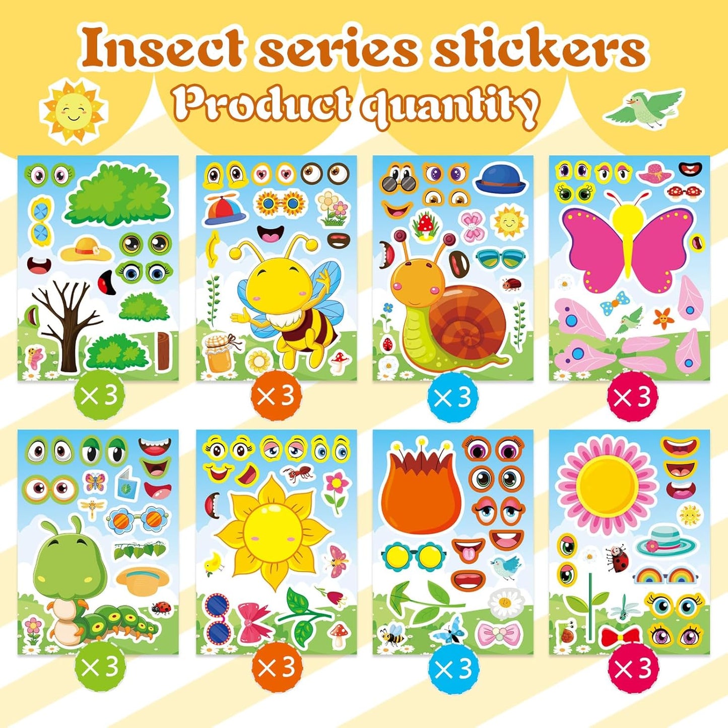 24 Sheets Make a Face Stickers for Kids Toddlers, Make Your Own Animal Mix and Match Sticker Sheets with Sea Animals Horses Dinosaurs Unicorns for Kids Crafts Party Favors Goodie Bags Stuffers