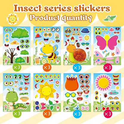 24 Sheets Make a Face Stickers for Kids Toddlers, Make Your Own Animal Mix and Match Sticker Sheets with Sea Animals Horses Dinosaurs Unicorns for Kids Crafts Party Favors Goodie Bags Stuffers