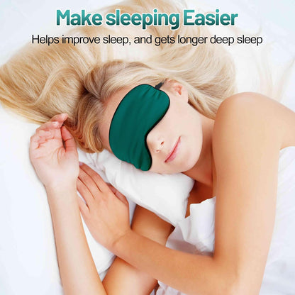 Silk Eye Mask with Adjustable Strap, Satin Blackout Sleeping Mask for Men&Women, Comfortable Blindfold Eyeshade for Night Sleep(Blue)