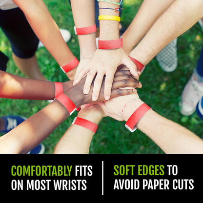700 WristCo Tyvek Wristbands for Events, 7-Color Variety Pack – Tamper-Proof Design Prevents Reuse – Premium-Grade Bracelets for Hospital & Medical ID, Party, VIP Identification